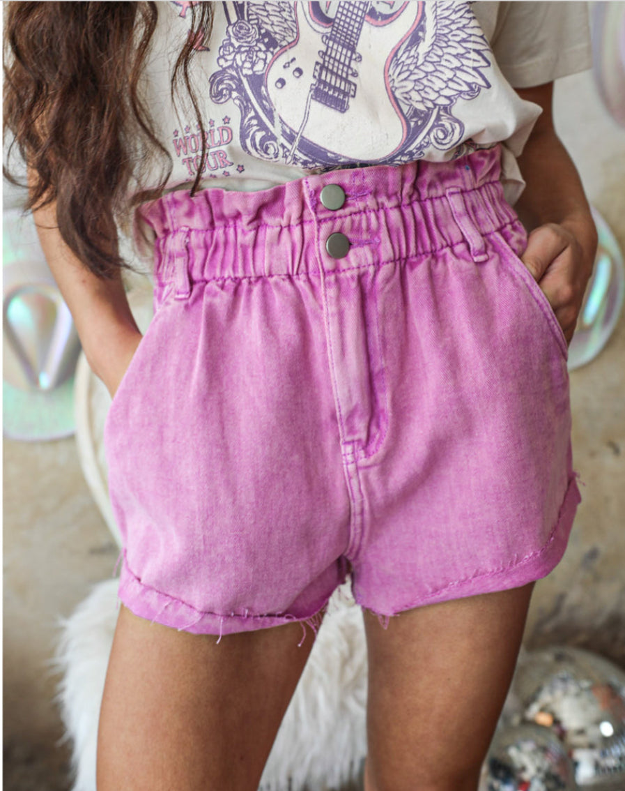 Pollyanna Acai Berry Denim Shorts