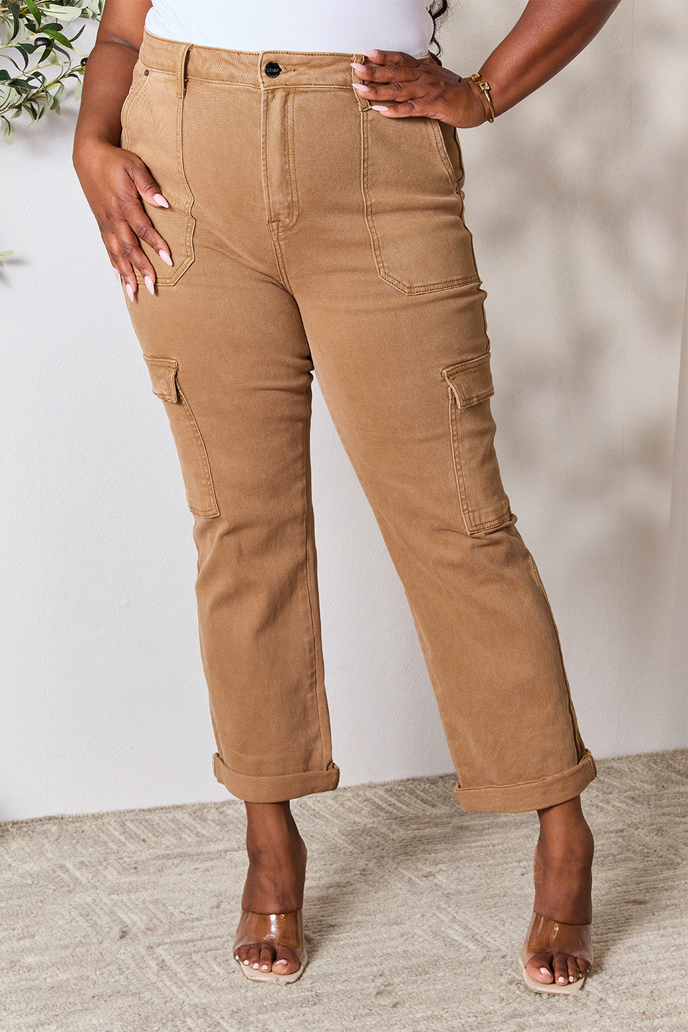 Risen Full Size High Waist Straight Jeans