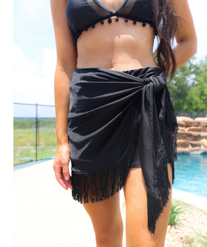 Bala Black Fringe Skort