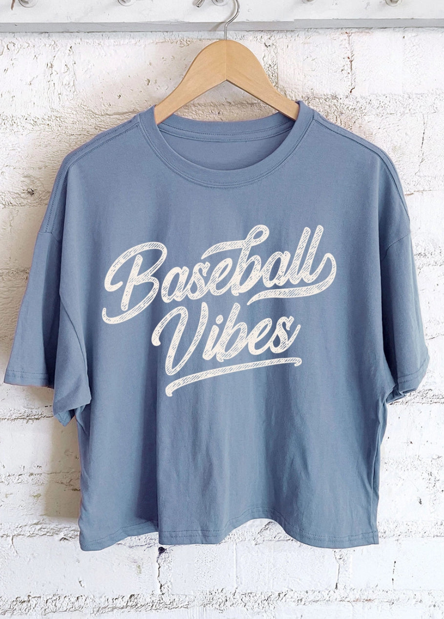 Baseball Vibes Graphic Long Crop Top