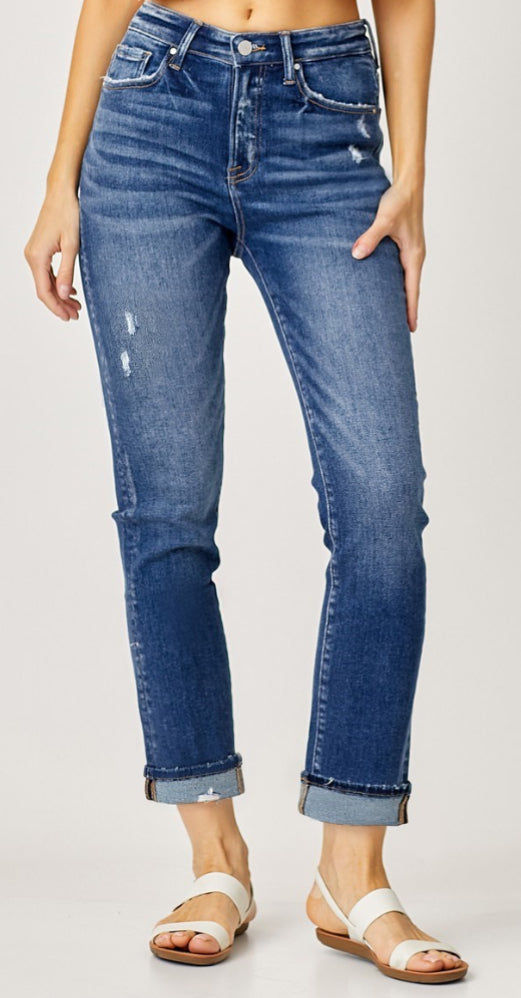 Skyward Denim Dreams with a Cuffed Finish