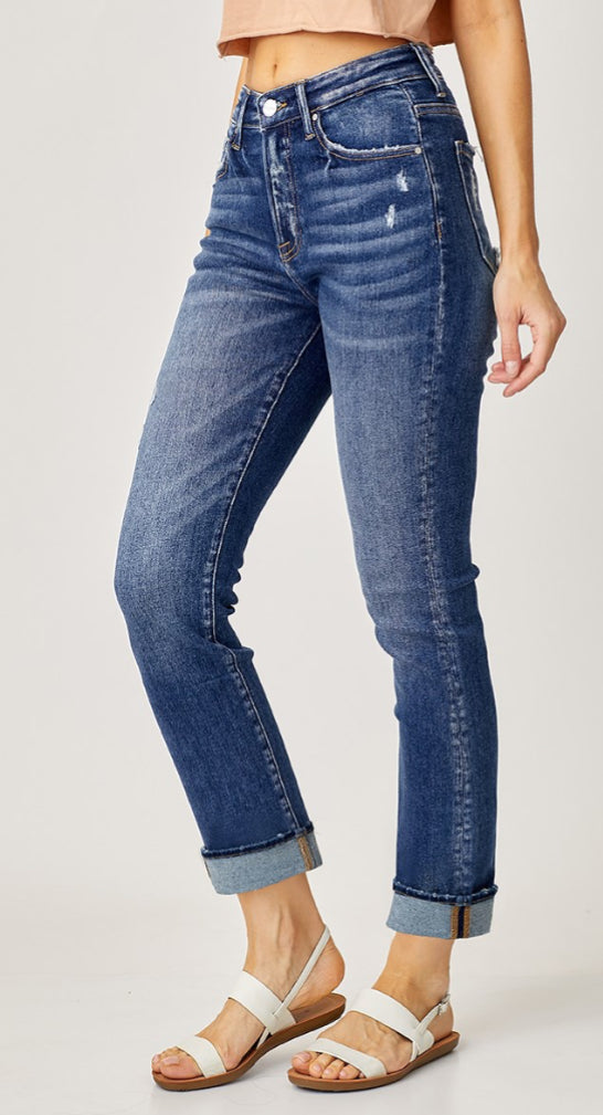 Skyward Denim Dreams with a Cuffed Finish