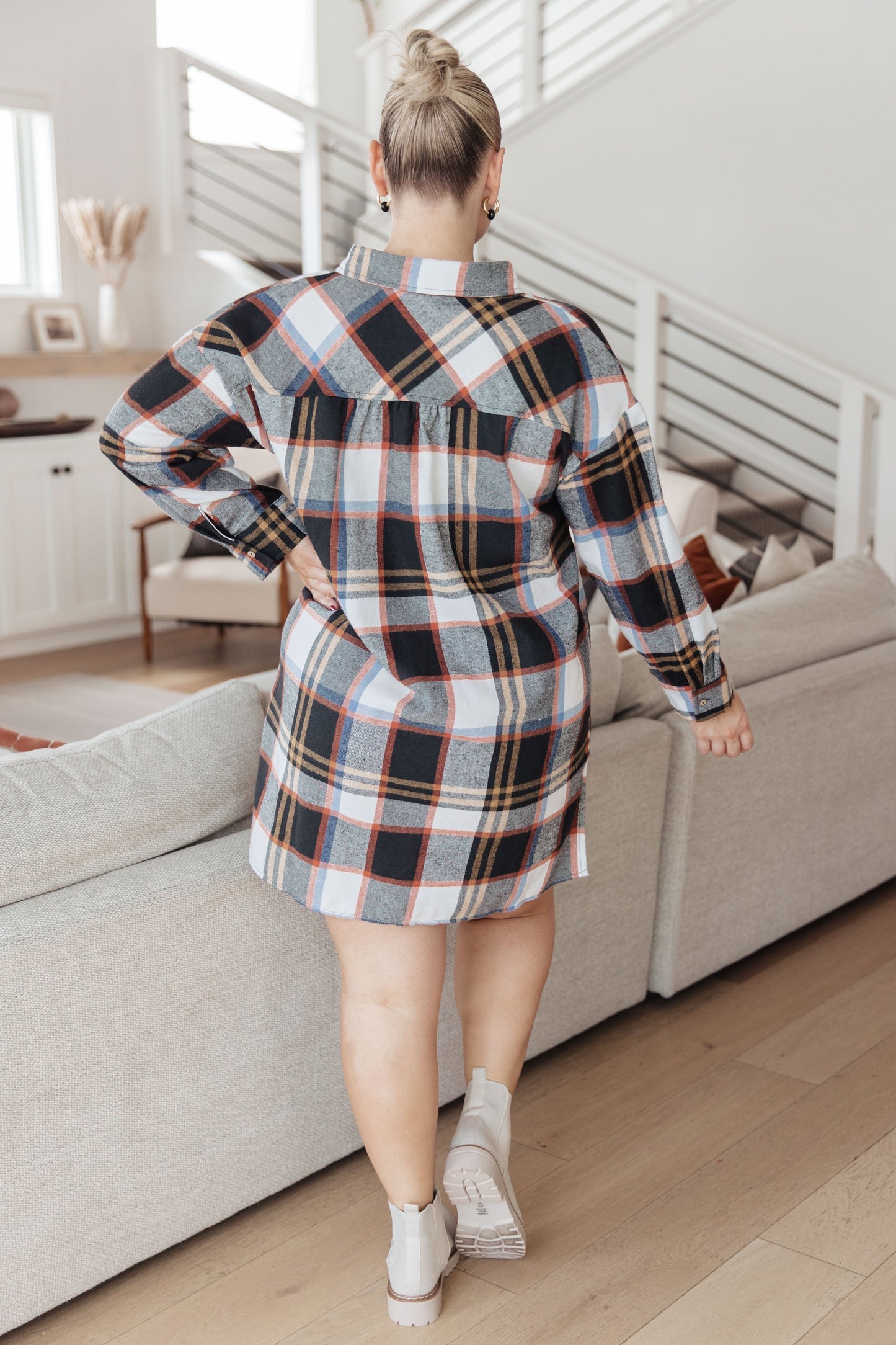 Make it Right Plaid Shirt Dress